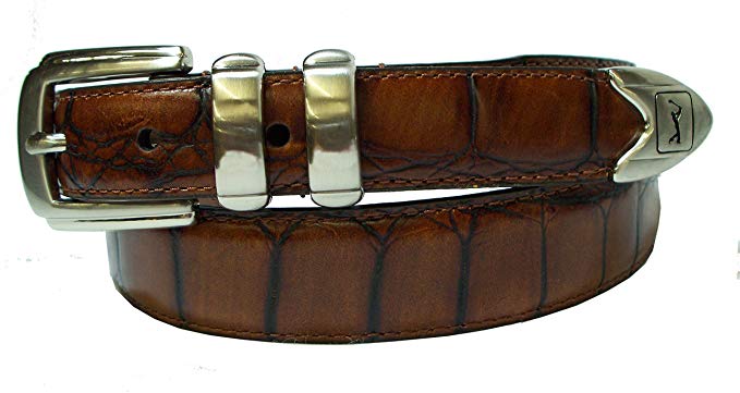 PGA Tour Mens Italian Gator-Grain Golf Belts