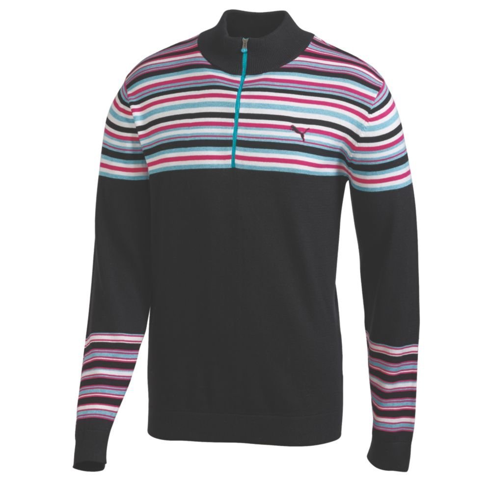 Puma Mens NA Stripe Half Zip Golf Sweaters