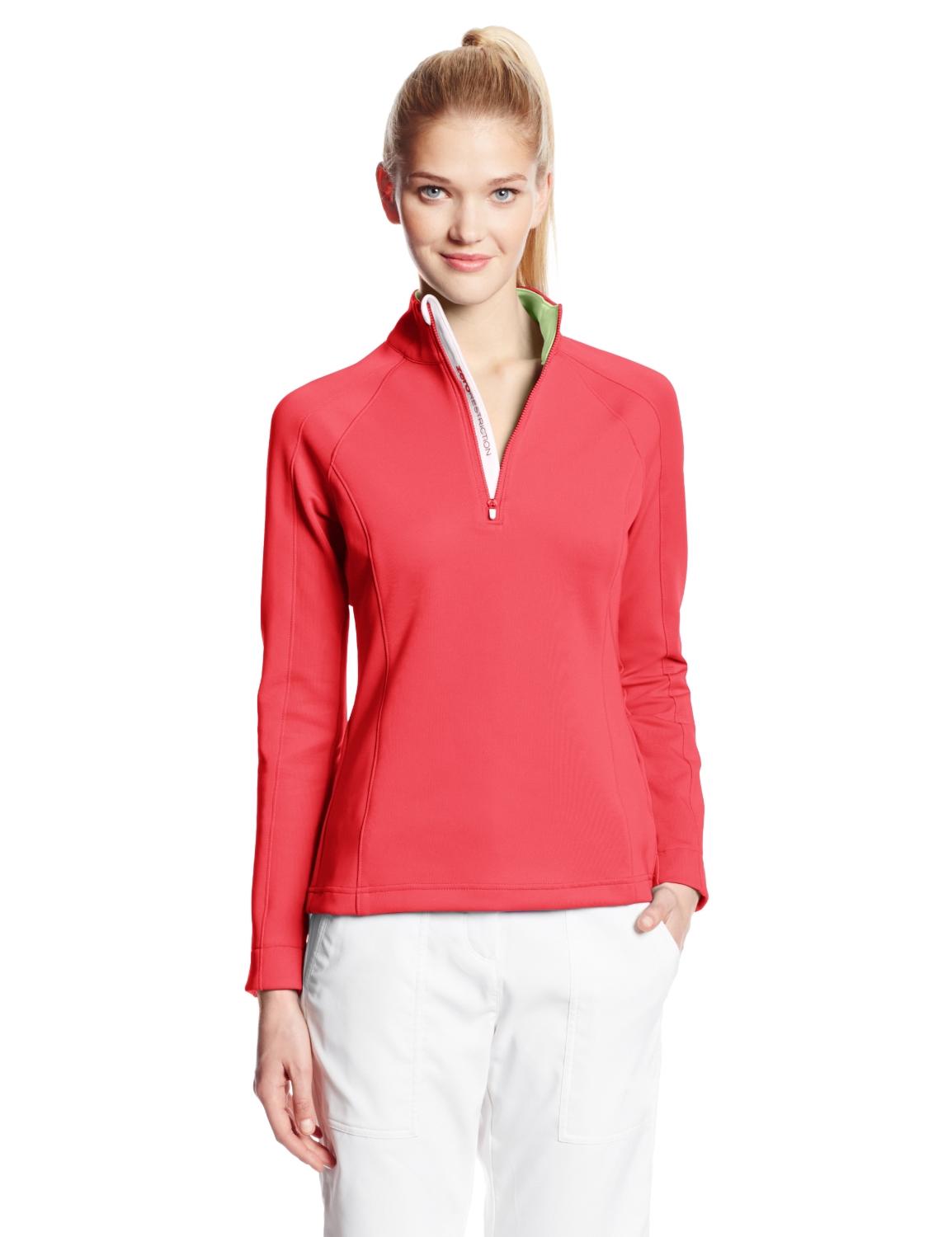 Zero Restriction Womens Samantha Double Jersey Stretch Knit Golf Pullovers