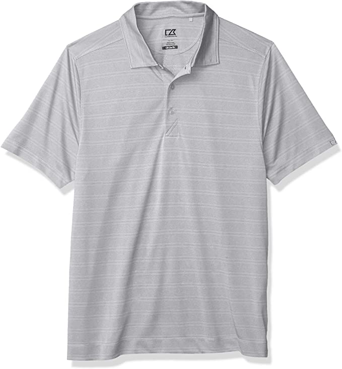 Cutter & Buck Mens Melange Stripe Golf Polo Shirts