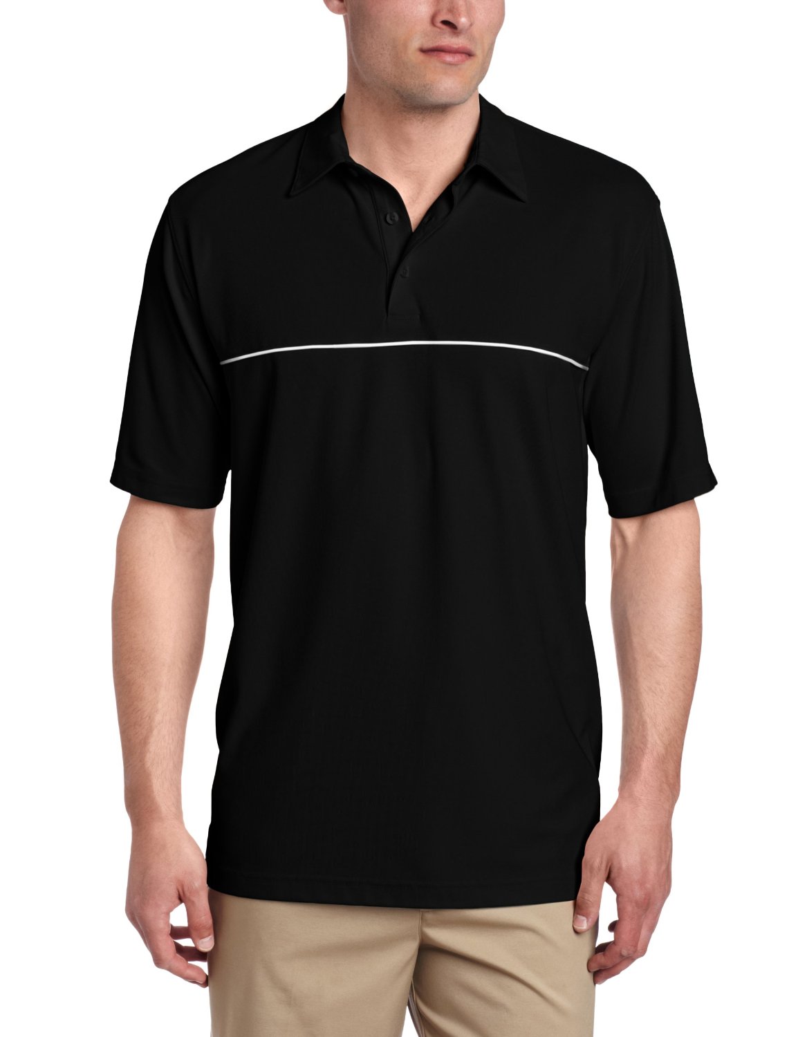 Greg Norman Mens ProTek Engineered Stripe Golf Polo Shirts