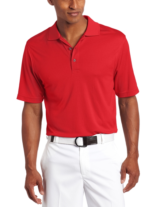 IZOD Mens Basic Short Sleeve Solid Grid Golf Polo Shirts
