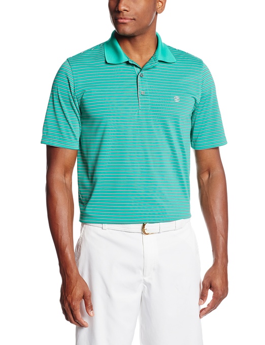 IZOD Mens Short Sleeve Feeder Stripe Golf Polo Shirts
