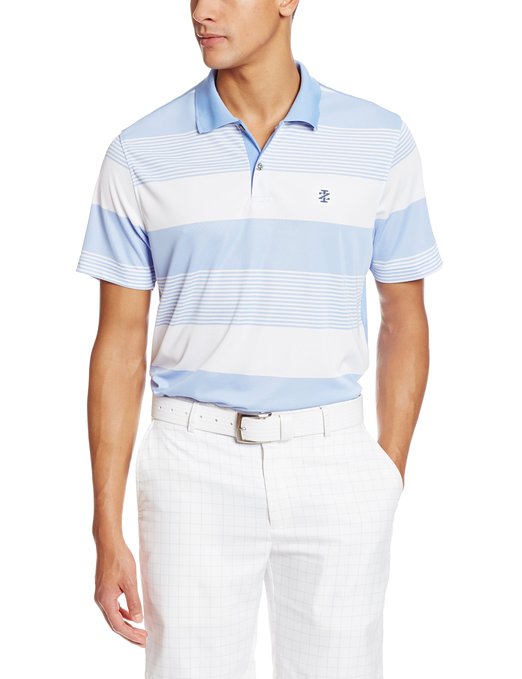 IZOD Mens Short Sleeve Oxford Stripe Golf Polo Shirts