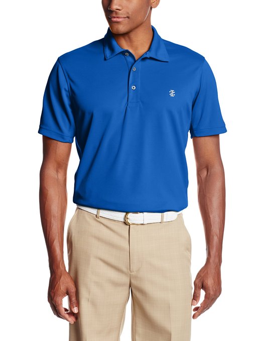 IZOD Mens Short Sleeve Solid Pieced Golf Polo Shirts
