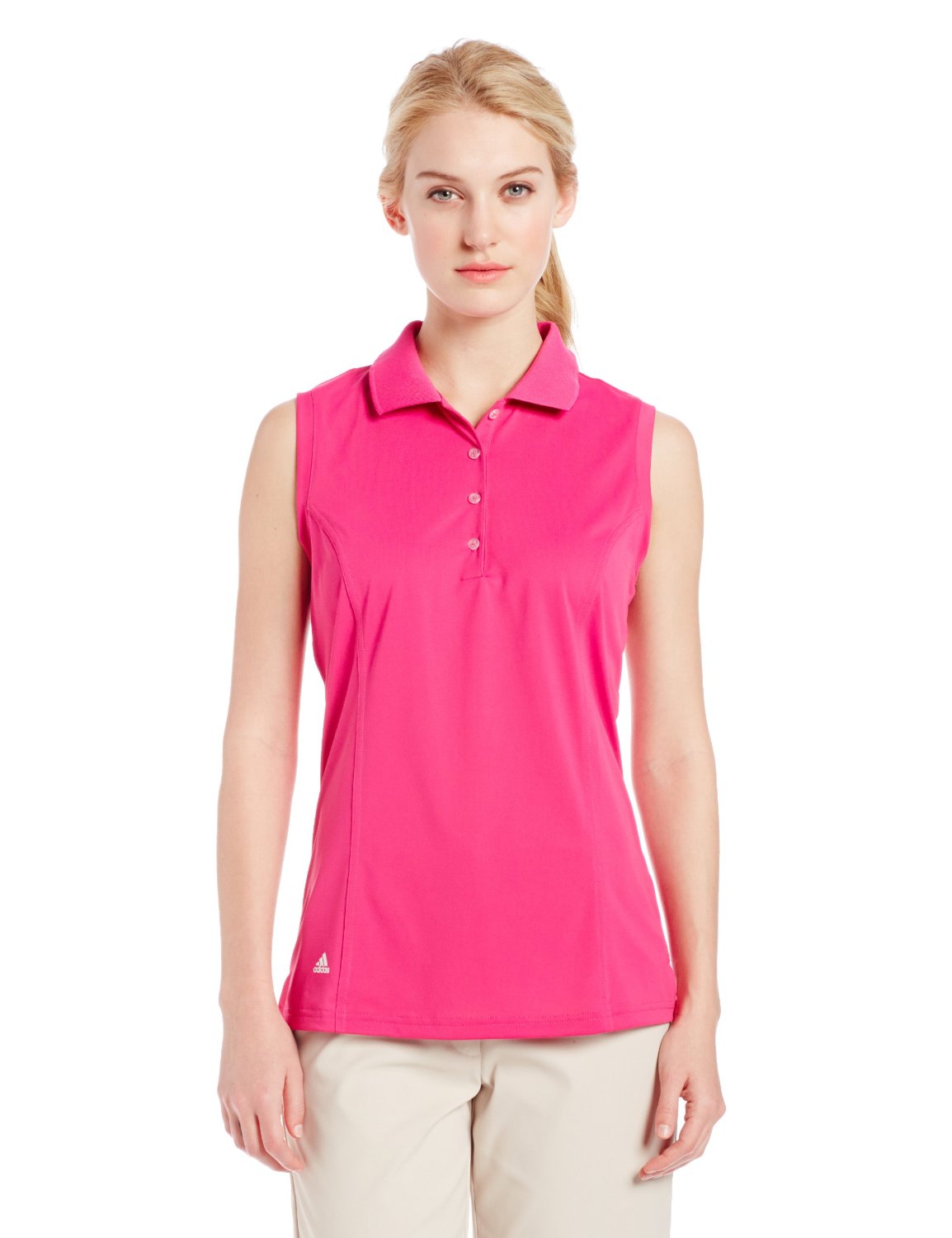 Adidas Womens Puremotion Solid Sleeveless Golf Polo Shirts