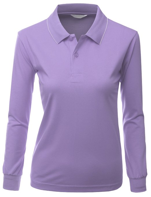 Xpril Womens Sporty PK Long Sleeve Golf Polo Shirts