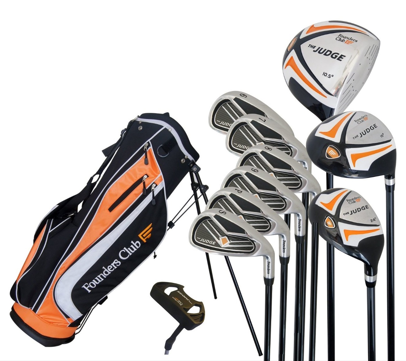 Founders Club Mens The Judge Complete Golf Club Set with Stand Bag
